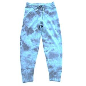 NEW $248 UNSUBSCRIBED CASHMERE JOGGER PANTS IN BLUE TIE DYE SIZE S